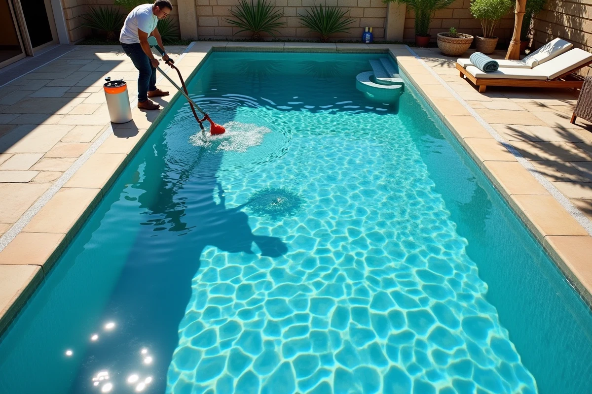 Manutenção completa de uma piscina residencial para garantir uma água perfeitamente clara